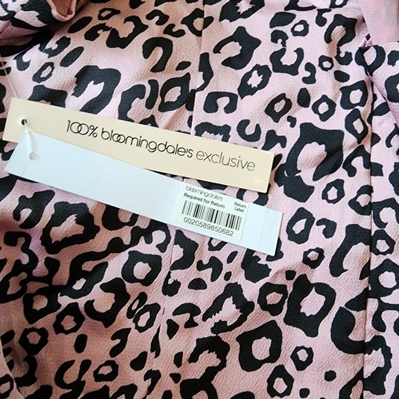 Bloomingdales Exclusive Aqua Cheetah Print Slip Dress size Small NWT - Picture 3 of 4